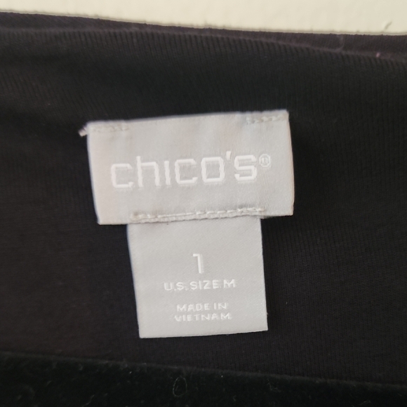 Chico's Gray Houndstooth Sequin 3/4 Sleeve Top - Picture 2 of 5